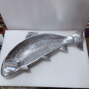 Bruce Fox Wilton Signed Fish Platter Tray/ Wall Decor Server 1976 Aluminum